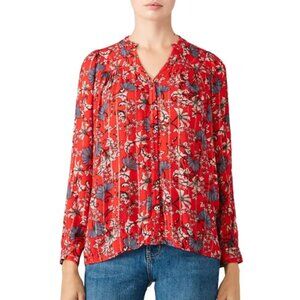 Red Floral Blouse